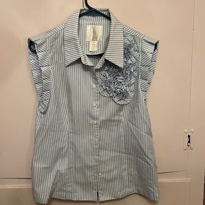 Anthropologie striped, sleeveless button down